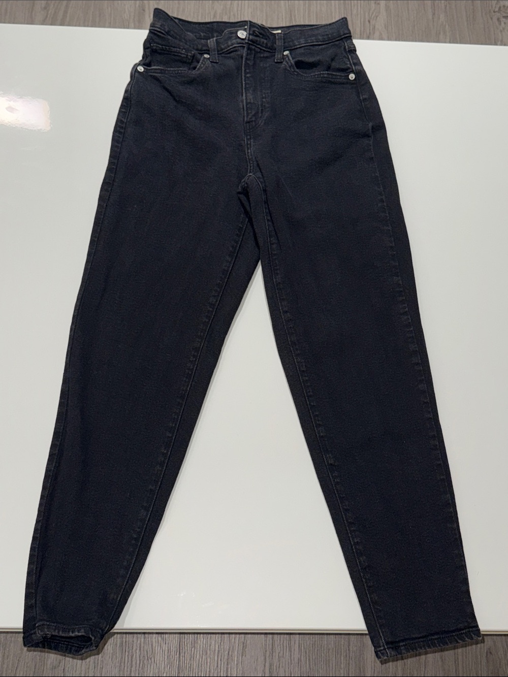 Levi Strauss Womens High Waisted Mom Jeans Black Size 27 Waist